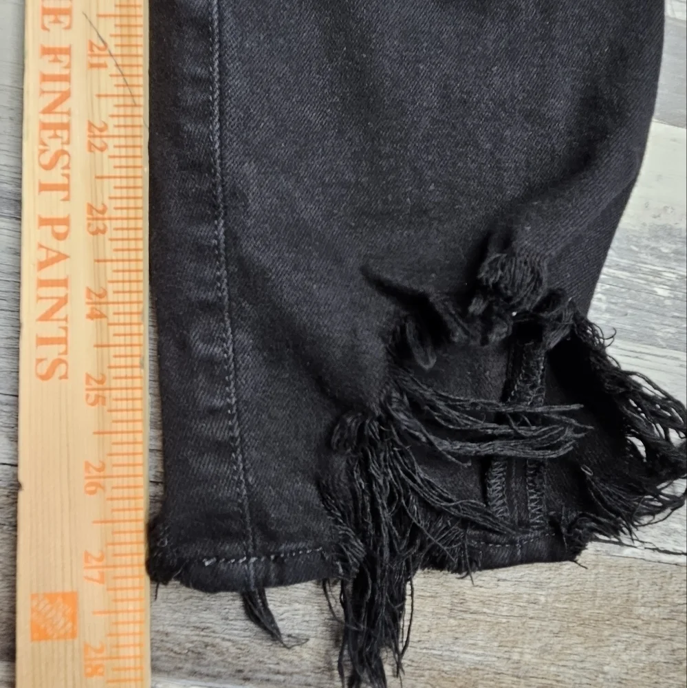 L'agence High Line Skinny Onyx Destruct Women's 29 Raw Hem Distressed Knee Black - Picture 8 of 10